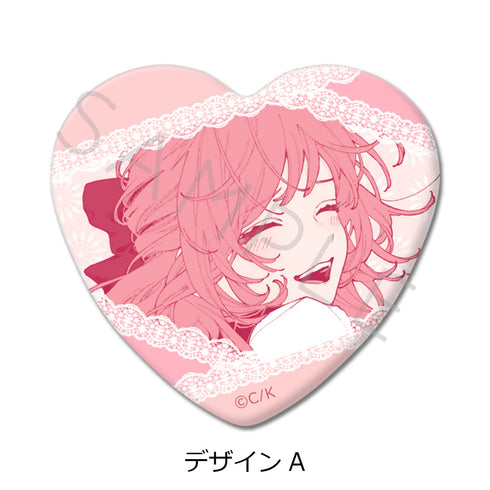 『恋せよまやかし天使ども』ハート型缶バッジ デザインA